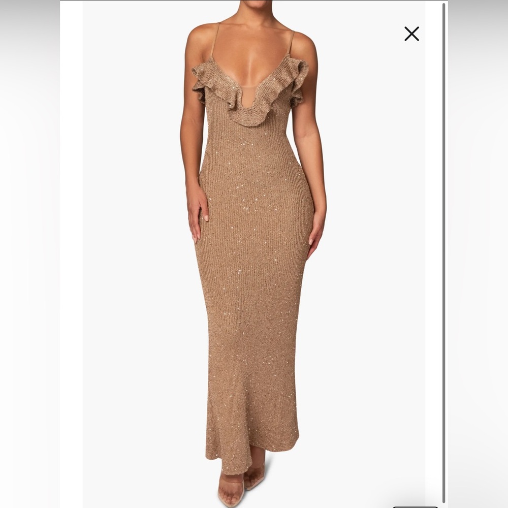 Midnight Sparkle Knit Maxi Dress